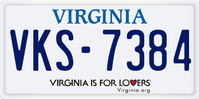 VA license plate VKS7384