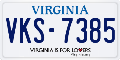 VA license plate VKS7385