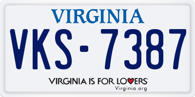 VA license plate VKS7387
