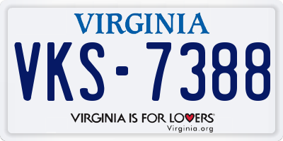 VA license plate VKS7388