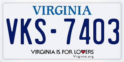 VA license plate VKS7403