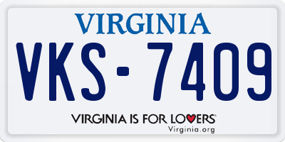 VA license plate VKS7409