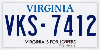 VA license plate VKS7412