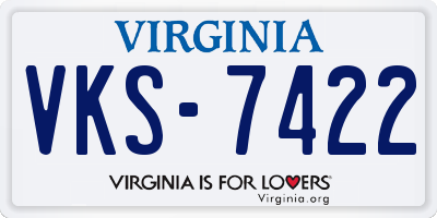 VA license plate VKS7422