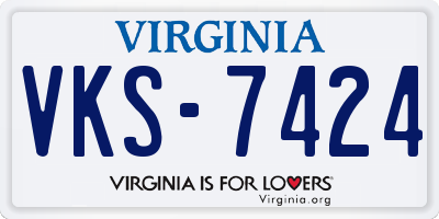 VA license plate VKS7424