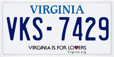 VA license plate VKS7429
