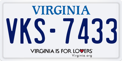 VA license plate VKS7433