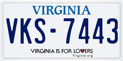 VA license plate VKS7443