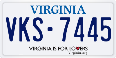 VA license plate VKS7445