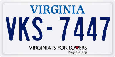 VA license plate VKS7447