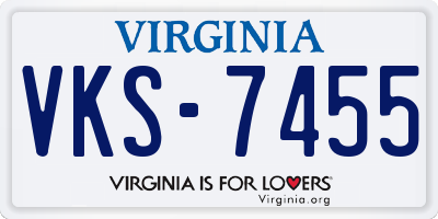 VA license plate VKS7455