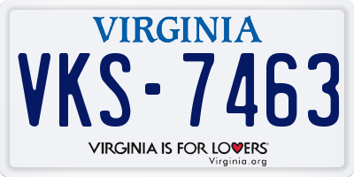 VA license plate VKS7463