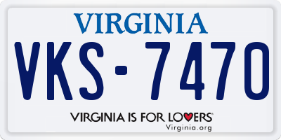 VA license plate VKS7470