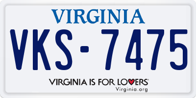 VA license plate VKS7475