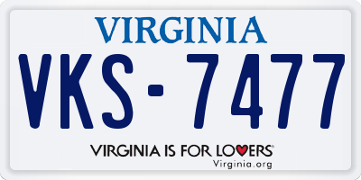 VA license plate VKS7477