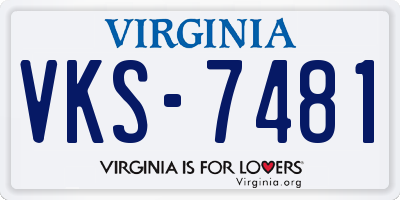 VA license plate VKS7481