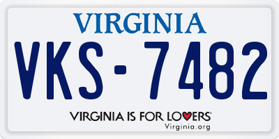VA license plate VKS7482