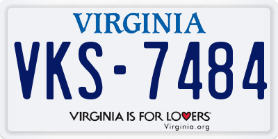 VA license plate VKS7484