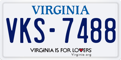 VA license plate VKS7488