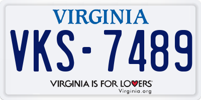 VA license plate VKS7489
