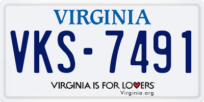 VA license plate VKS7491