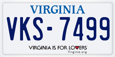 VA license plate VKS7499