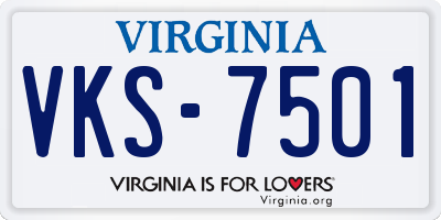 VA license plate VKS7501