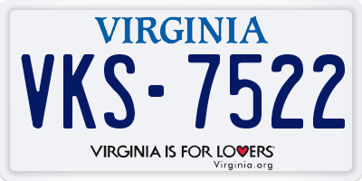 VA license plate VKS7522
