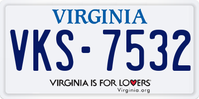VA license plate VKS7532