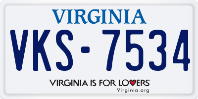 VA license plate VKS7534