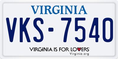 VA license plate VKS7540