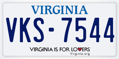 VA license plate VKS7544