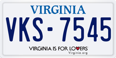 VA license plate VKS7545