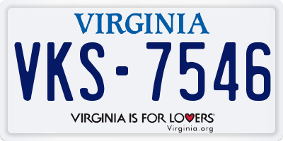 VA license plate VKS7546