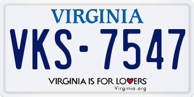 VA license plate VKS7547