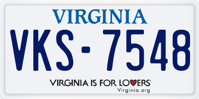 VA license plate VKS7548