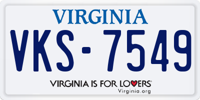 VA license plate VKS7549