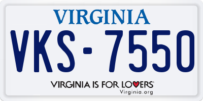 VA license plate VKS7550