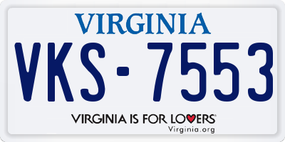 VA license plate VKS7553