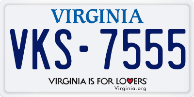 VA license plate VKS7555