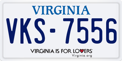 VA license plate VKS7556