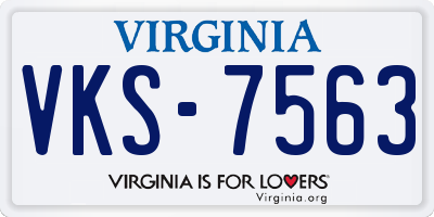 VA license plate VKS7563