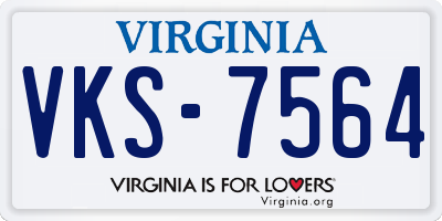 VA license plate VKS7564