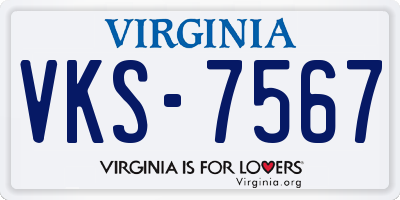 VA license plate VKS7567