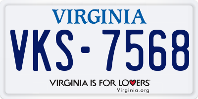 VA license plate VKS7568