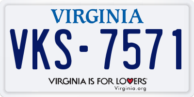VA license plate VKS7571