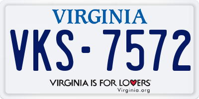 VA license plate VKS7572