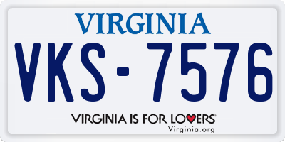 VA license plate VKS7576