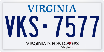 VA license plate VKS7577