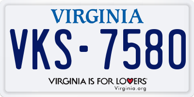 VA license plate VKS7580